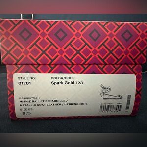 Tory Burch Spark Gold Ballet Espadrille